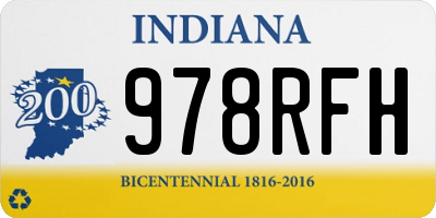 IN license plate 978RFH