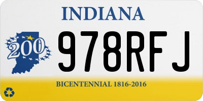 IN license plate 978RFJ