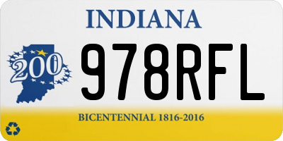 IN license plate 978RFL
