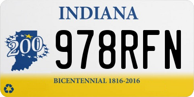 IN license plate 978RFN