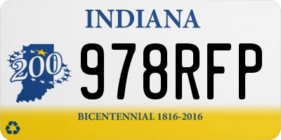 IN license plate 978RFP