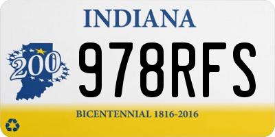 IN license plate 978RFS