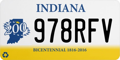 IN license plate 978RFV