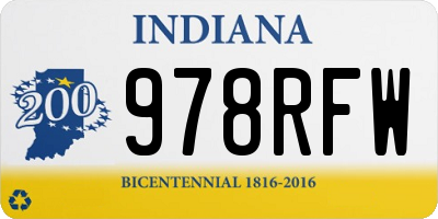 IN license plate 978RFW
