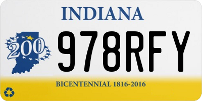 IN license plate 978RFY