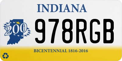 IN license plate 978RGB