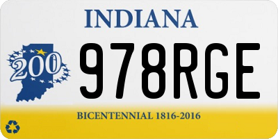 IN license plate 978RGE