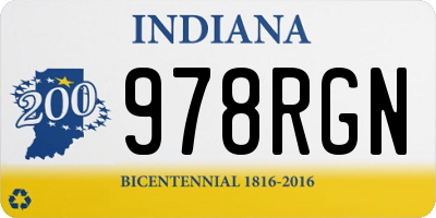 IN license plate 978RGN