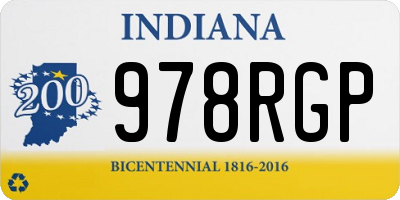 IN license plate 978RGP