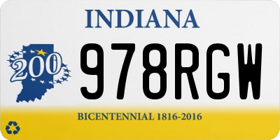 IN license plate 978RGW