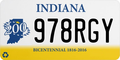 IN license plate 978RGY