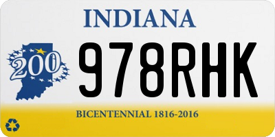 IN license plate 978RHK