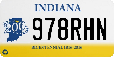 IN license plate 978RHN