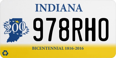 IN license plate 978RHO