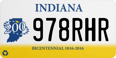 IN license plate 978RHR