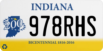 IN license plate 978RHS