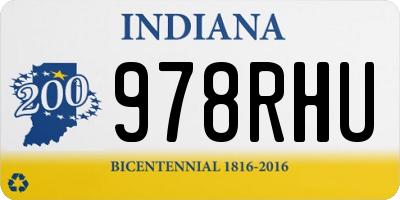 IN license plate 978RHU