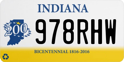 IN license plate 978RHW