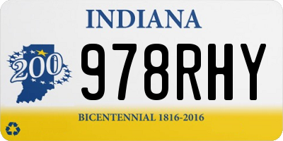 IN license plate 978RHY
