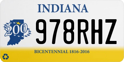 IN license plate 978RHZ