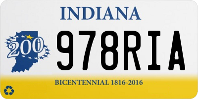 IN license plate 978RIA