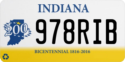 IN license plate 978RIB