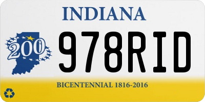 IN license plate 978RID