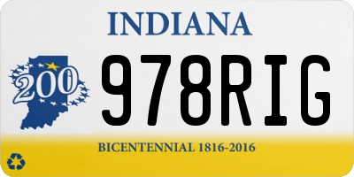 IN license plate 978RIG