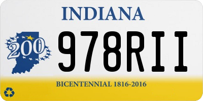 IN license plate 978RII