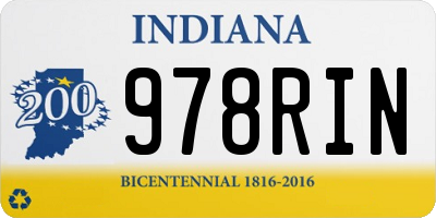 IN license plate 978RIN