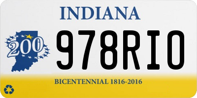 IN license plate 978RIO