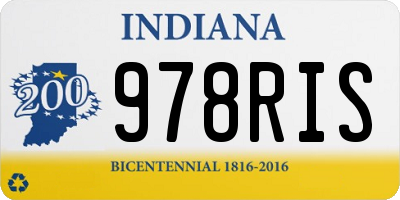 IN license plate 978RIS
