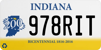 IN license plate 978RIT