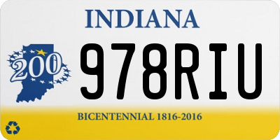 IN license plate 978RIU