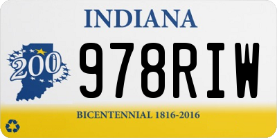 IN license plate 978RIW
