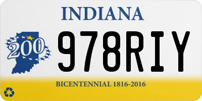 IN license plate 978RIY