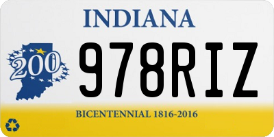 IN license plate 978RIZ