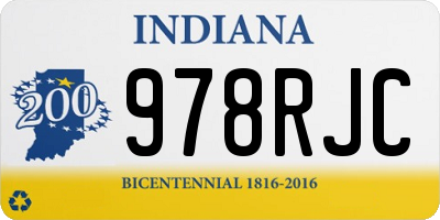 IN license plate 978RJC
