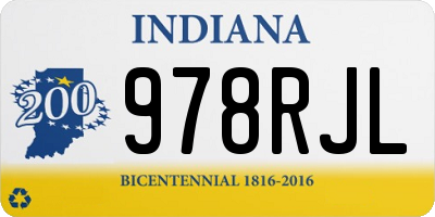 IN license plate 978RJL