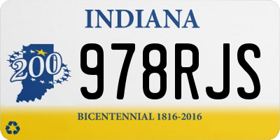 IN license plate 978RJS