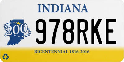 IN license plate 978RKE