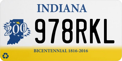 IN license plate 978RKL