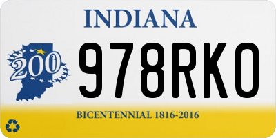 IN license plate 978RKO