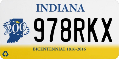 IN license plate 978RKX