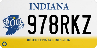 IN license plate 978RKZ