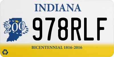IN license plate 978RLF