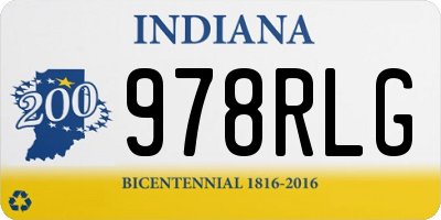 IN license plate 978RLG