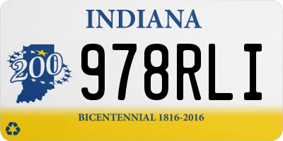 IN license plate 978RLI