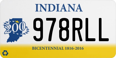 IN license plate 978RLL