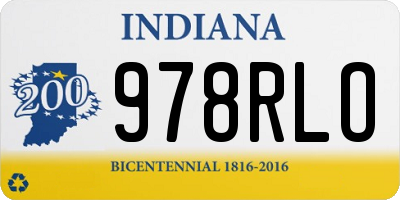 IN license plate 978RLO